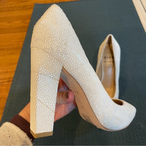 Aldo Rise x Preen by Thornton Bregazzu Pravda Leather Suede Pump 7.5 38 - Picture 11 of 12